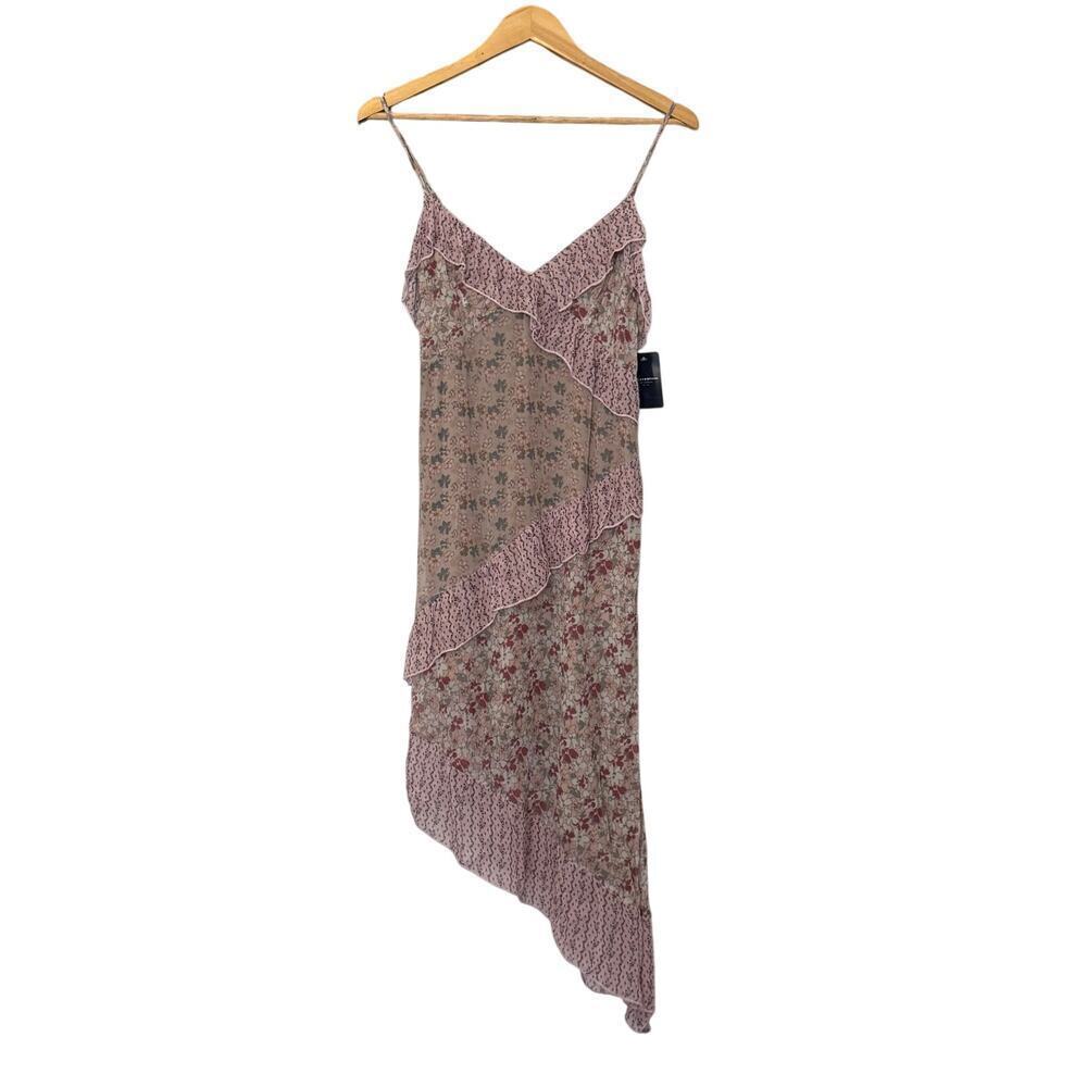 .nwt Lucky Brand Print Mix Ruffle Midi Dress Floral Fairy Coastal Cowgirl Small - Picture 3 of 8